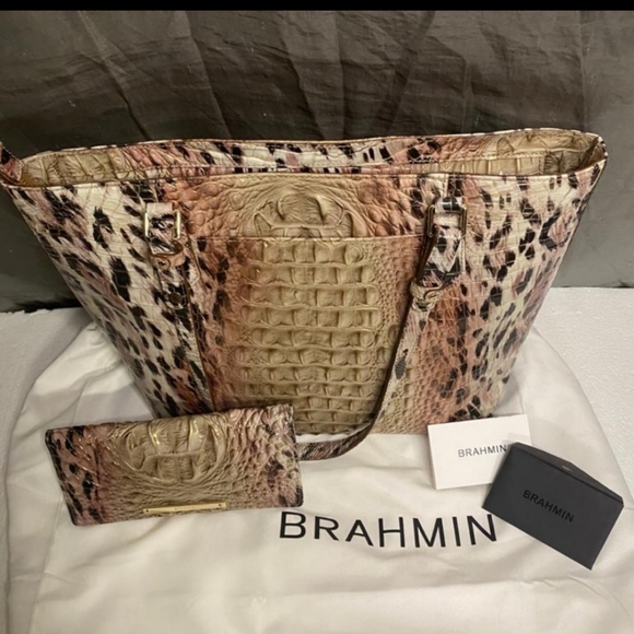 Set Brahmin Prowl Ombre Melbourne Medium Misha Bag+Wallet Out Of Stock - Picture 9 of 9